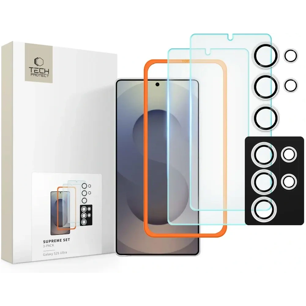 Hurtownia GSM - Tvrzené sklo Tech-Protect Supreme Set Samsung Galaxy S25 Ultra Clear [3 PACK] - THP3833 - {ean13} - Hurt