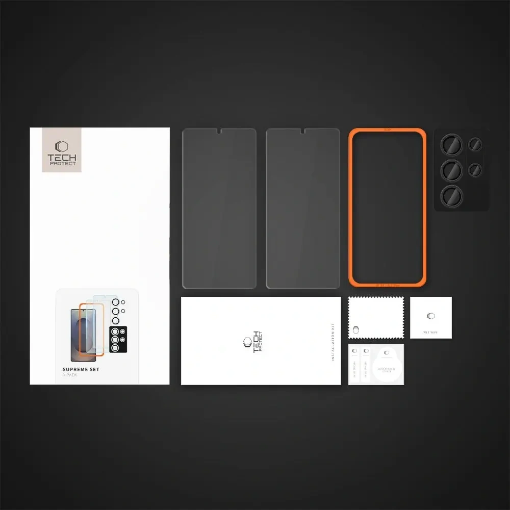 Hurtownia GSM - Szkło hartowane Tech-Protect Supreme Set Samsung Galaxy S25 Ultra Clear [3 PACK] - THP3833 - {ean13} - Hurt