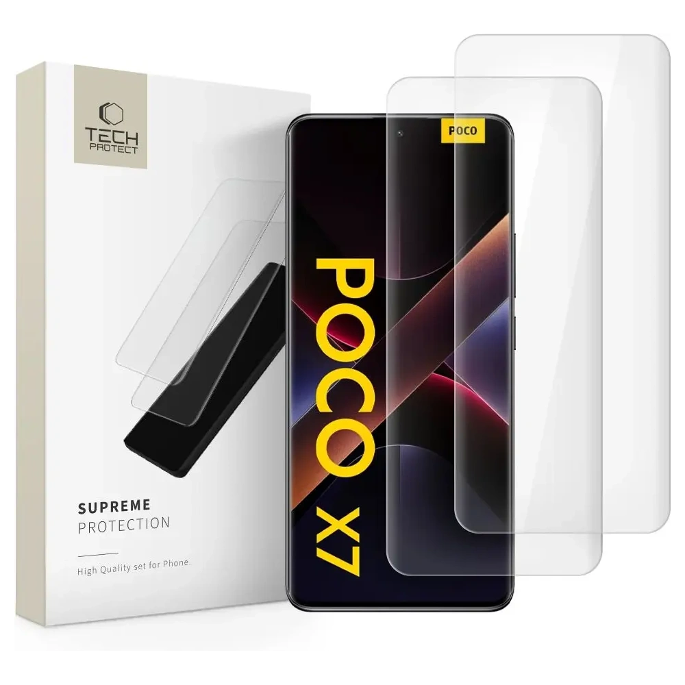 Wholesale Tech-Protect Glass UV+ Xiaomi Redmi Note 14 Pro 4G / 5G / 14 Pro+ Plus 5G / Poco X7 5G Clear [2 PACK] - THP3835 - {ean13} - Hurt