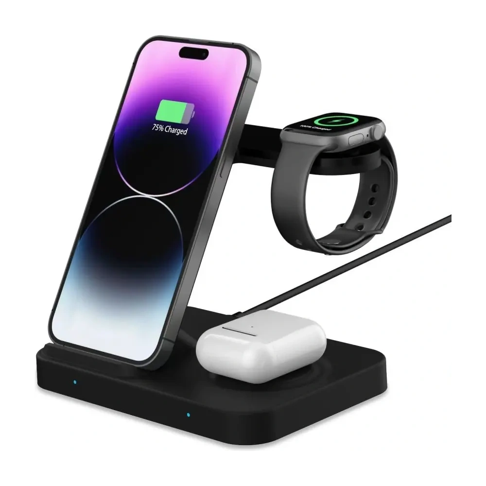 Hurtownia GSM - Tech-Protect QI15W-A37 3in1 Wireless-Ladegerät für Android & Apple Schwarz - THP3838 - {ean13} - Hurt