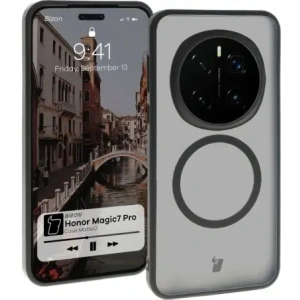 Hurtownia GSM - Etui s magnetickým kroužkem Bizon Case MatteO pro Honor Magic7 Pro poloprůhledné s černým rámem - BIZ8163 - {ean13} - Hurt