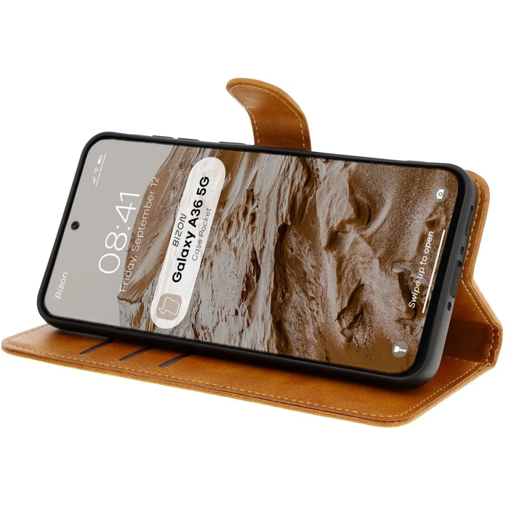 Hurtownia GSM - Etui z klapką Bizon Case Pocket do Samsung Galaxy A36 5G brązowe - BIZ8164 - {ean13} - Hurt