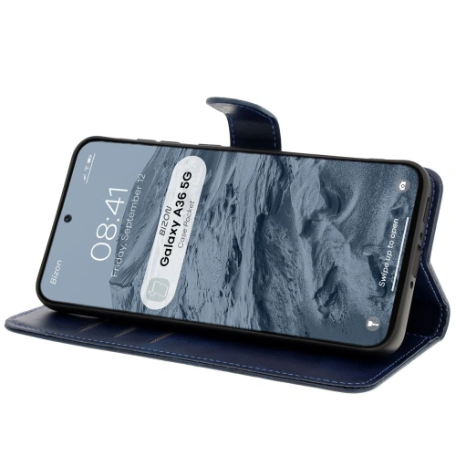 Etui z klapką Bizon Case Pocket do Samsung Galaxy A36 5G granatowe