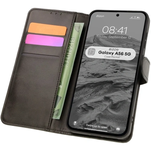 Etui z klapką Bizon Case Pocket do Samsung Galaxy A56 5G czarne