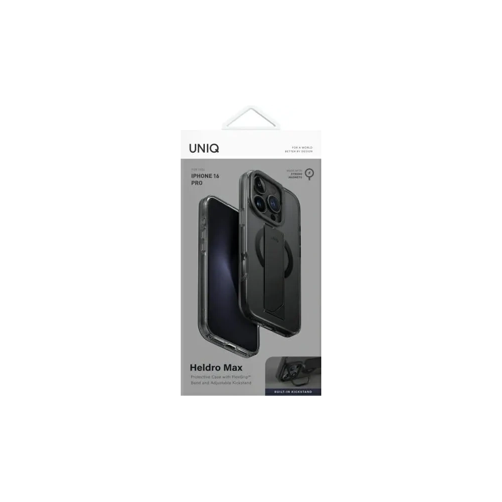 Hurtownia GSM - Etui UNIQ Heldro Max Apple iPhone 16 Pro MagClick Charging černé/vapour smoke - UNIQ1438 - {ean13} - Hurt