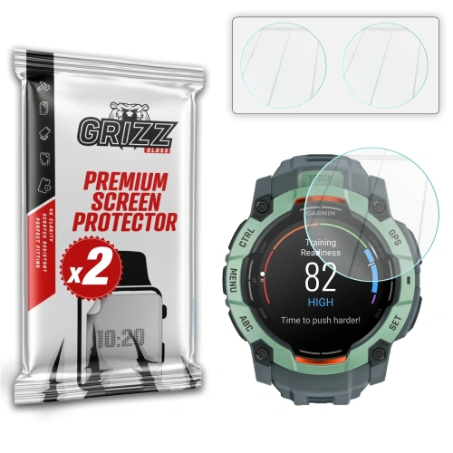 Szkło hybrydowe GrizzGlass HybridGlass do Garmin Instinct 3 50mm