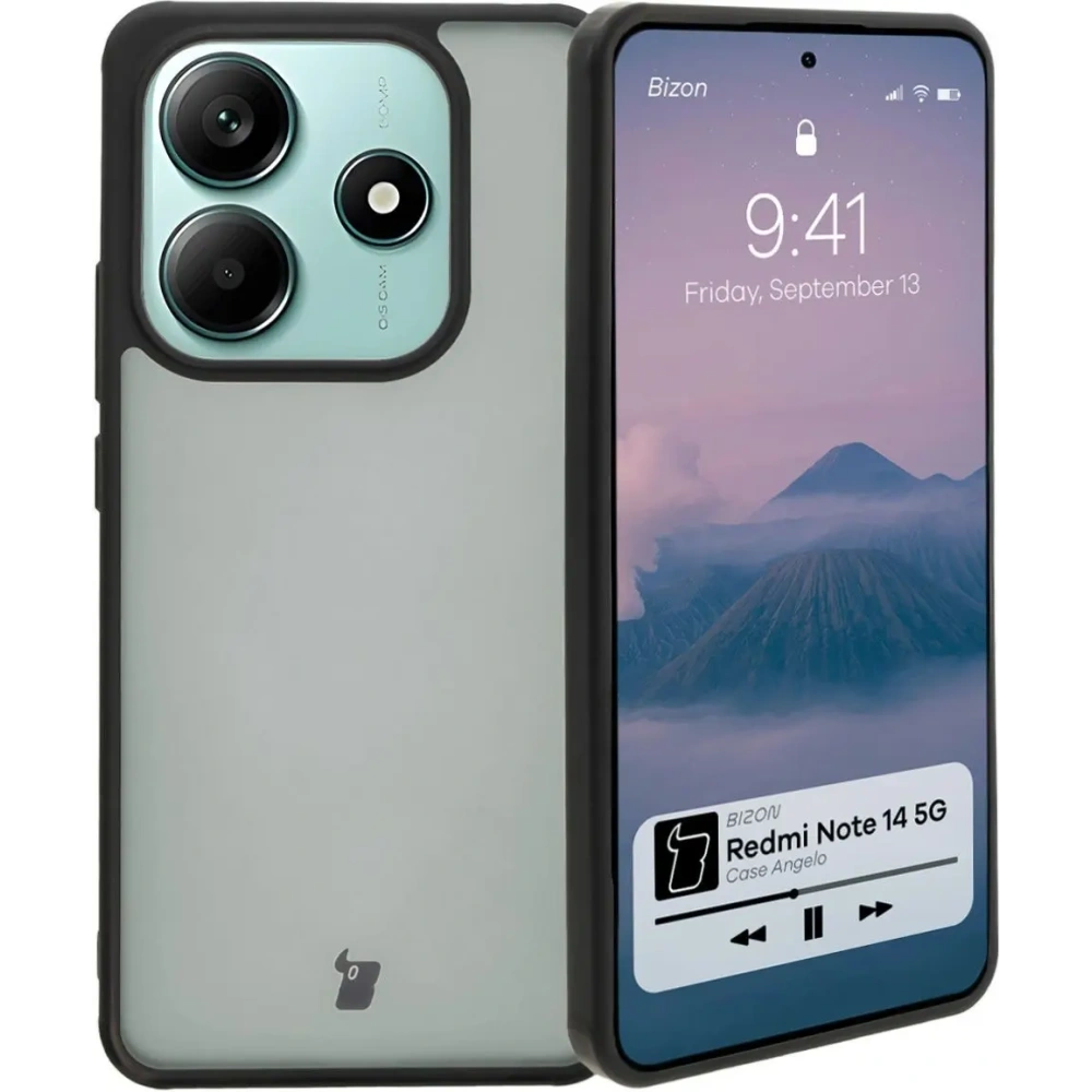Hurtownia GSM - Bizon Case Angelo Xiaomi Redmi Note 14 5G füstös fekete kerettel - BIZ8173 - {ean13} - Hurt