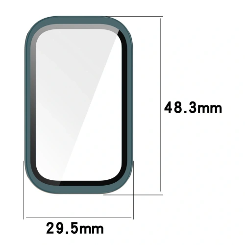 Etui ze szkłem do zegarka Bizon Case+Glass Watch do Xiaomi Mi Smart Band 9 Active / Redmi Band 3 zielone