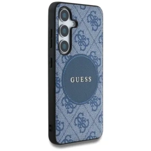 Etui Guess 4G Round Patch Classic Logo MagSafe do Samsung Galaxy S25+ Plus niebieski