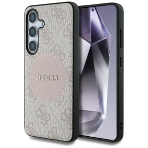 Wholesale Guess 4G Round Patch Classic Logo MagSafe Samsung Galaxy S25+ Plus pink - GUE4249 - {ean13} - Hurt