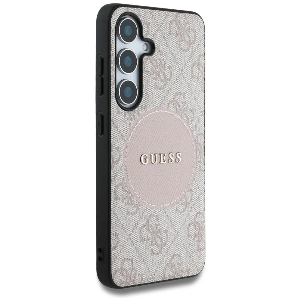 Hurtownia GSM - Guess 4G Kerek Pötty Klasszikus Logó MagSafe Samsung Galaxy S25+ Plus rózsaszín - GUE4249 - {ean13} - Hurt