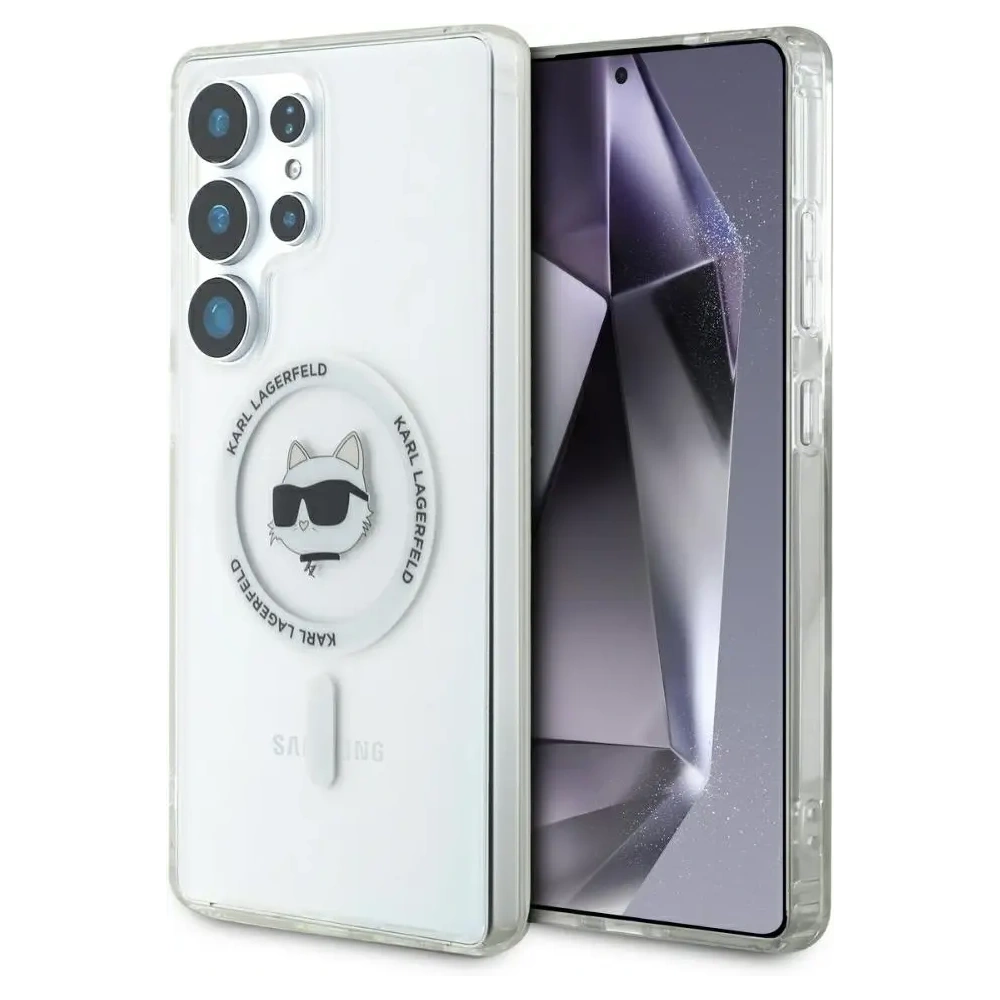 Hurtownia GSM - Karl Lagerfeld Button Choupette Kopf Druck Logo MagSafe Samsung Galaxy S25 Ultra weiß - KLD21865 - {ean13} - Hurt