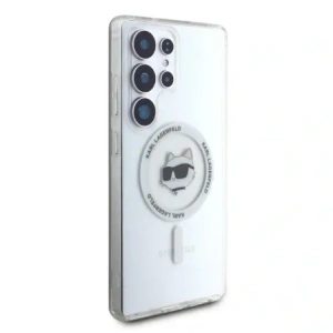 Wholesale Karl Lagerfeld Button Choupette Head Printed Logo MagSafe Samsung Galaxy S25 Ultra white - KLD21865 - {ean13} - Hurt