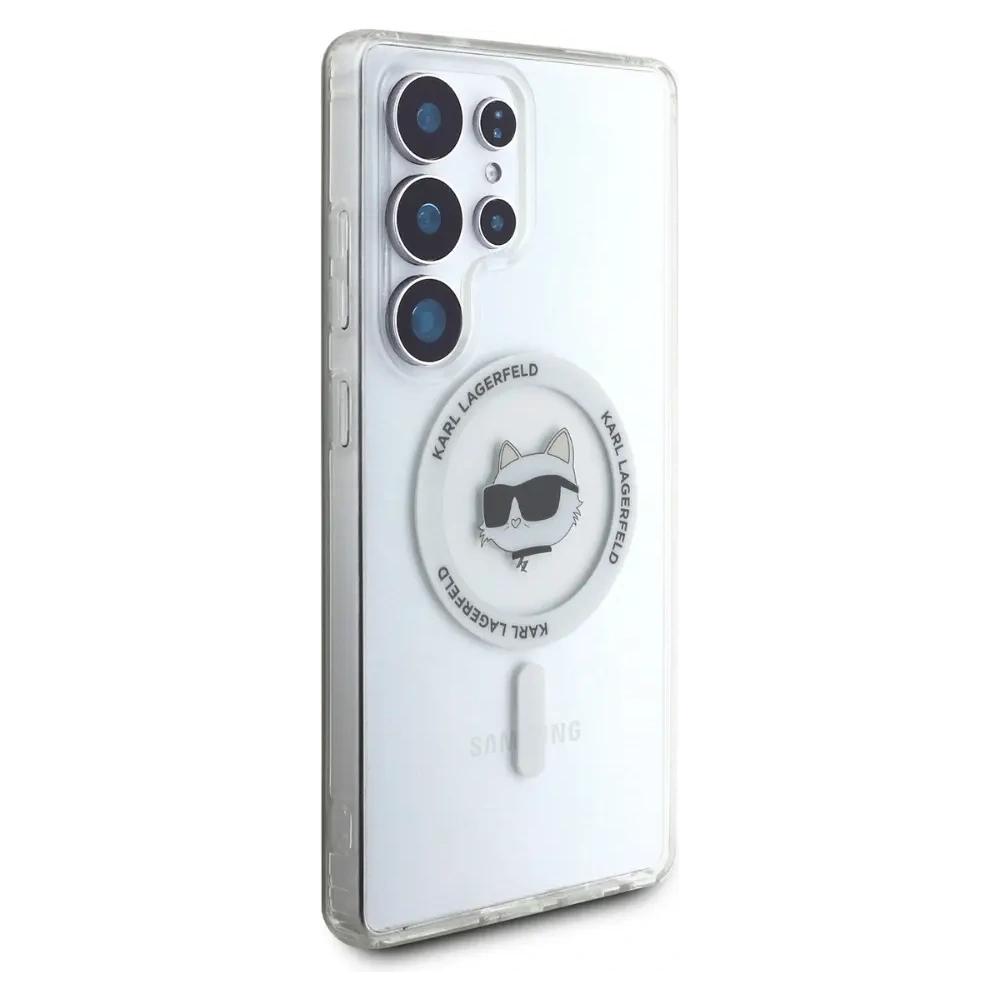 Wholesale Karl Lagerfeld Button Choupette Head Printed Logo MagSafe Samsung Galaxy S25 Ultra white - KLD21865 - {ean13} - Hurt