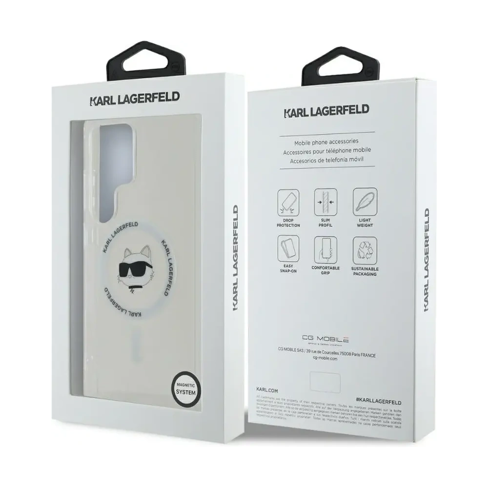 Hurtownia GSM - Etui Karl Lagerfeld Button Choupette Head Printed Logo MagSafe Samsung Galaxy S25 Ultra bílý - KLD21865 - {ean13} - Hurt