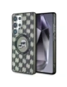 Karl Lagerfeld Button Karl & Choupette Heads On KL Pattern MagSafe Samsung Galaxy S25 Ultra schwarz
