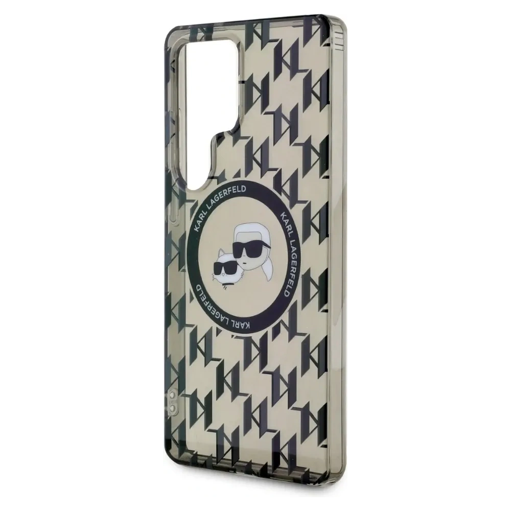 Hurtownia GSM - Karl Lagerfeld Buton Karl & Choupette Heads On KL Pattern MagSafe Samsung Galaxy S25 Ultra negru - KLD21867 - {ean13} - Hurt