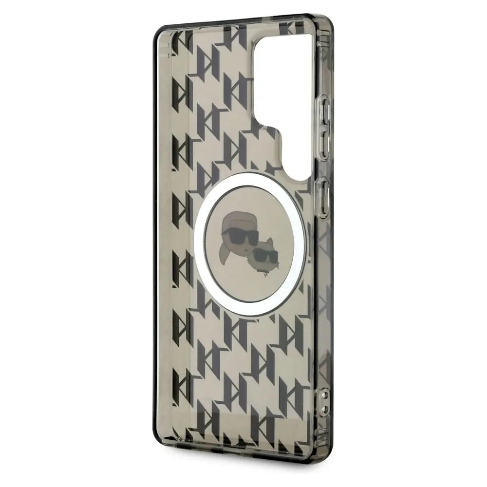 Hurtownia GSM - Karl Lagerfeld Buton Karl & Choupette Heads On KL Pattern MagSafe Samsung Galaxy S25 Ultra negru - KLD21867 - {ean13} - Hurt
