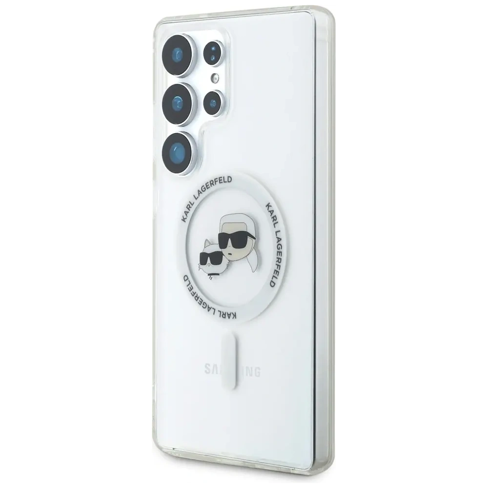 Hurtownia GSM - Karl Lagerfeld Buton Karl & Choupette Capete Imprimate Logo MagSafe Samsung Galaxy S25 Ultra alb - KLD21868 - {ean13} - Hurt