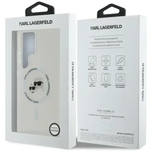 Hurtownia GSM - Karl Lagerfeld Buton Karl & Choupette Capete Imprimate Logo MagSafe Samsung Galaxy S25 Ultra alb - KLD21868 - {ean13} - Hurt