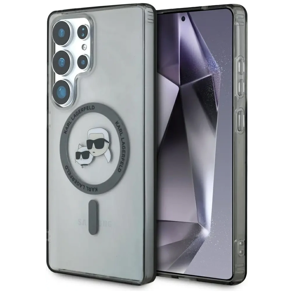 Hurtownia GSM - Karl Lagerfeld Buton Karl & Choupette Capete Tipărit Logo MagSafe Samsung Galaxy S25 Ultra negru - KLD21869 - {ean13} - Hurt