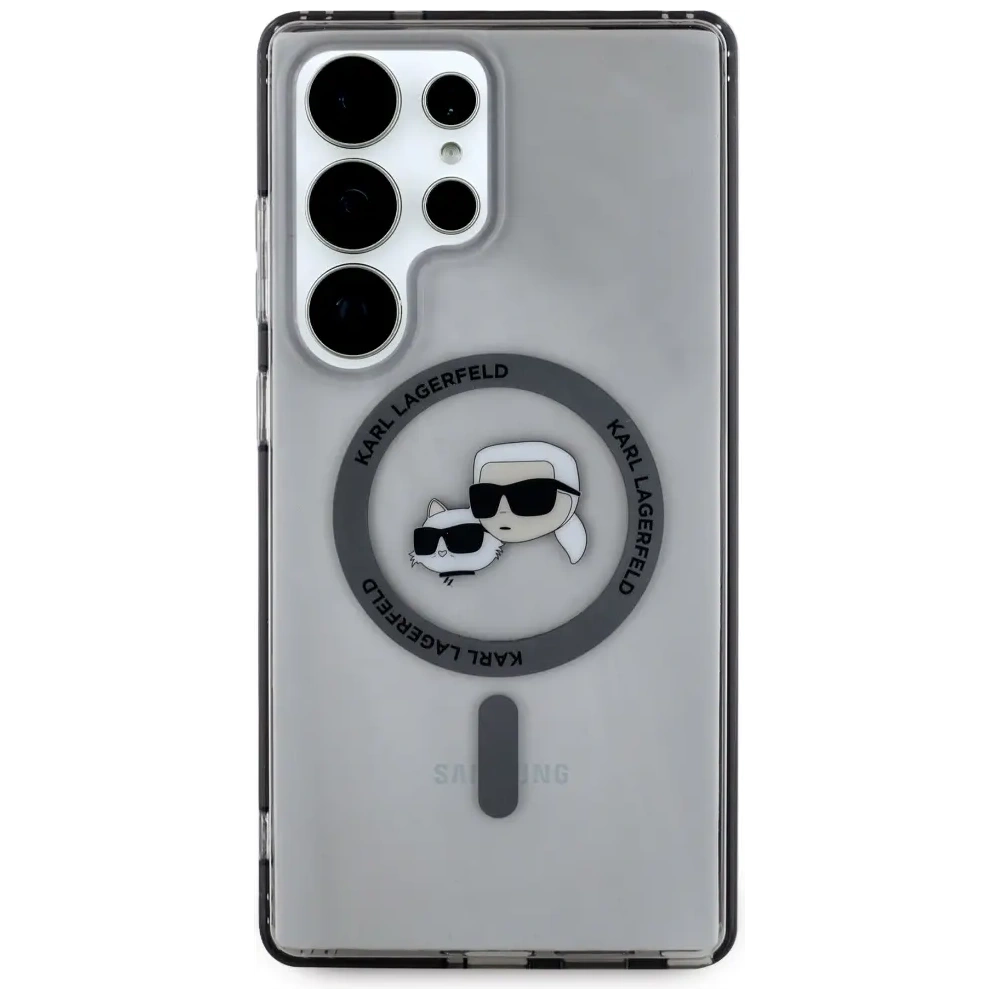 Hurtownia GSM - Karl Lagerfeld Buton Karl & Choupette Capete Tipărit Logo MagSafe Samsung Galaxy S25 Ultra negru - KLD21869 - {ean13} - Hurt