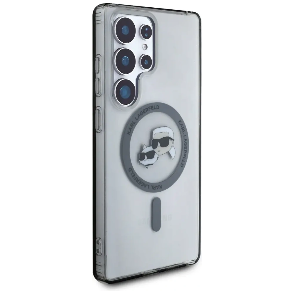 Hurtownia GSM - Karl Lagerfeld Buton Karl & Choupette Capete Tipărit Logo MagSafe Samsung Galaxy S25 Ultra negru - KLD21869 - {ean13} - Hurt