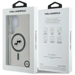 Hurtownia GSM - Karl Lagerfeld Buton Karl & Choupette Capete Tipărit Logo MagSafe Samsung Galaxy S25 Ultra negru - KLD21869 - {ean13} - Hurt
