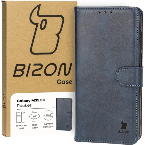 Etui z klapką Bizon Case Pocket do Samsung Galaxy M35 5G granatowe