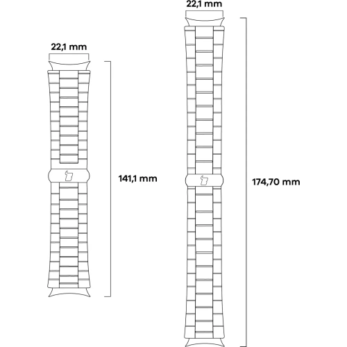 Pasek ze stali nierdzewnej Bizon Strap Watch Aura do Smartwatcha 22 mm tęczowy