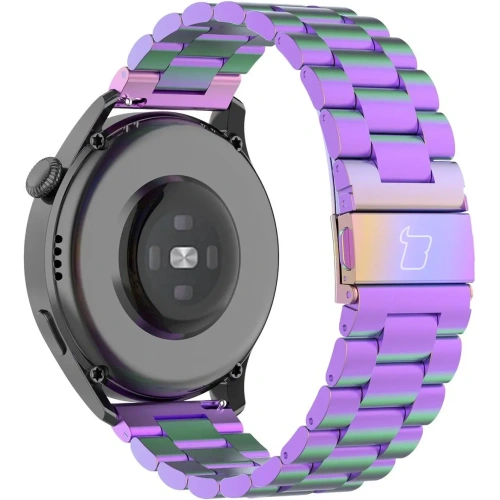 Pasek ze stali nierdzewnej Bizon Strap Watch Aura do Smartwatcha 22 mm tęczowy