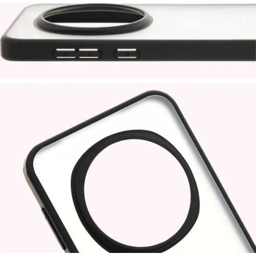 Etui Bizon Case Angelo do Honor Magic7 Pro przydymione z czarną ramką