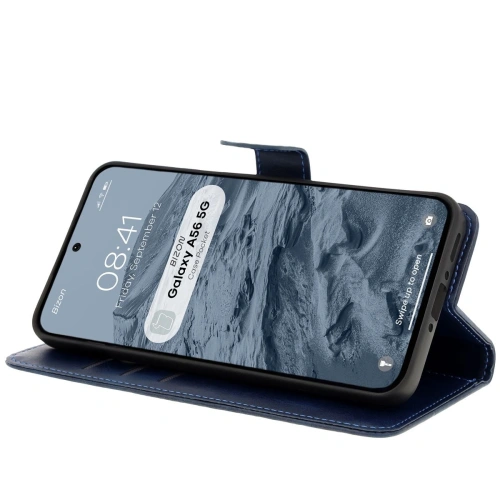 Etui z klapką Bizon Case Pocket do Samsung Galaxy A56 5G granatowe