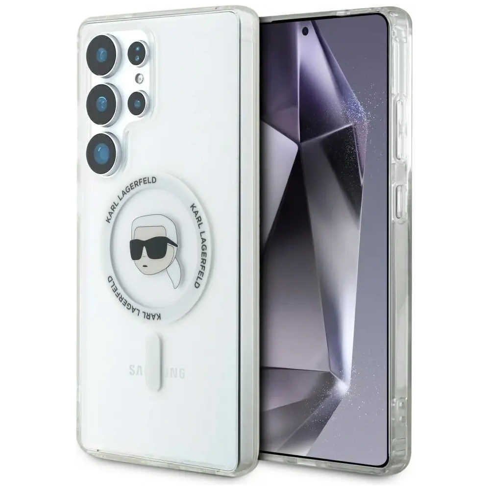 Hurtownia GSM - Karl Lagerfeld Gomb Karl Fej Nyomtatott Logó MagSafe Samsung Galaxy S25 Ultra fehér - KLD21870 - {ean13} - Hurt