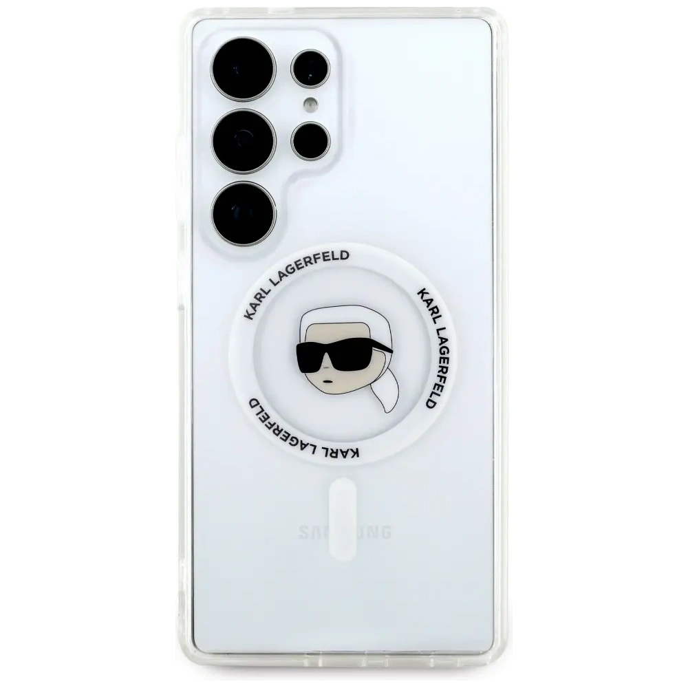 Hurtownia GSM - Karl Lagerfeld Buton Karl Cap Tipărit Logo MagSafe Samsung Galaxy S25 Ultra alb - KLD21870 - {ean13} - Hurt