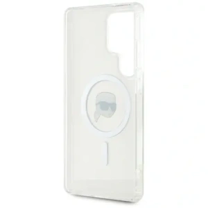 Etui Karl Lagerfeld Button Karl Head Printed Logo MagSafe Samsung Galaxy S25 Ultra biały