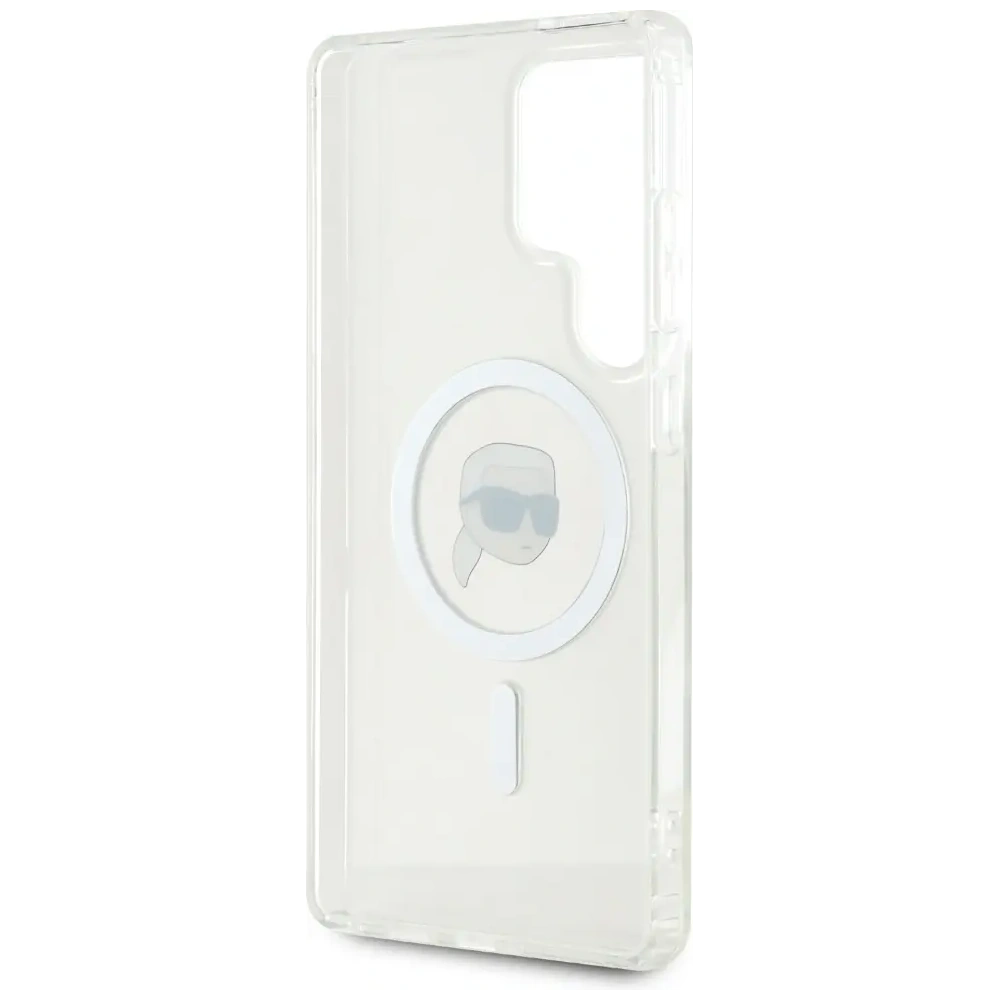 Wholesale Karl Lagerfeld Button Karl Head Printed Logo MagSafe Samsung Galaxy S25 Ultra white - KLD21870 - {ean13} - Hurt