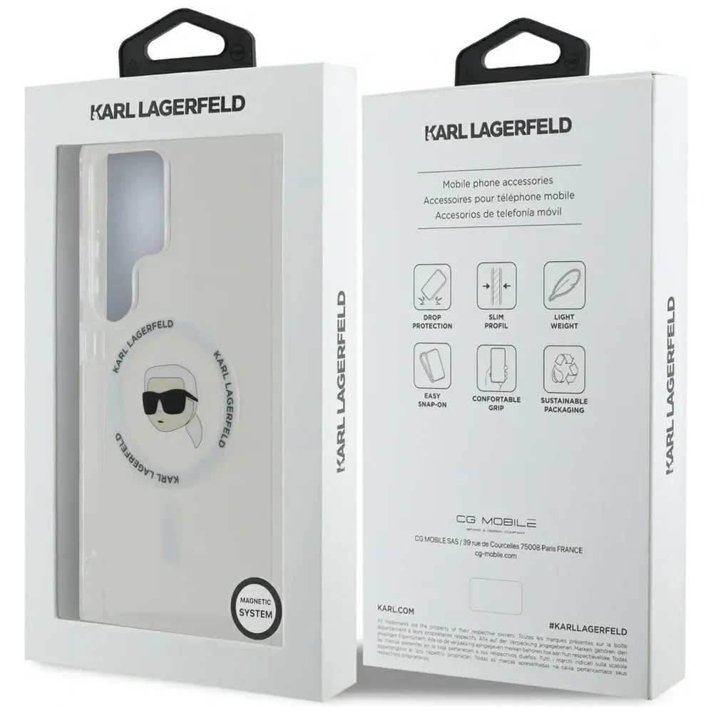 Hurtownia GSM - Karl Lagerfeld Buton Karl Cap Tipărit Logo MagSafe Samsung Galaxy S25 Ultra alb - KLD21870 - {ean13} - Hurt