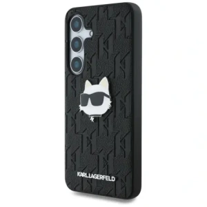 Hurtownia GSM - Karl Lagerfeld Logo cu Monogramă din Piele Pin Capul lui Choupette Samsung Galaxy S25 negru - KLD21872 - {ean13} - Hurt