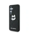Wholesale Karl Lagerfeld Leather Monogram Pin Logo Choupette Head Samsung Galaxy S25 black - KLD21872 - {ean13} - Hurt