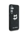 Wholesale Karl Lagerfeld Leather Monogram Pin Logo Choupette Head Samsung Galaxy S25 black - KLD21872 - {ean13} - Hurt