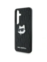 Wholesale Karl Lagerfeld Leather Monogram Pin Logo Choupette Head Samsung Galaxy S25 black - KLD21872 - {ean13} - Hurt