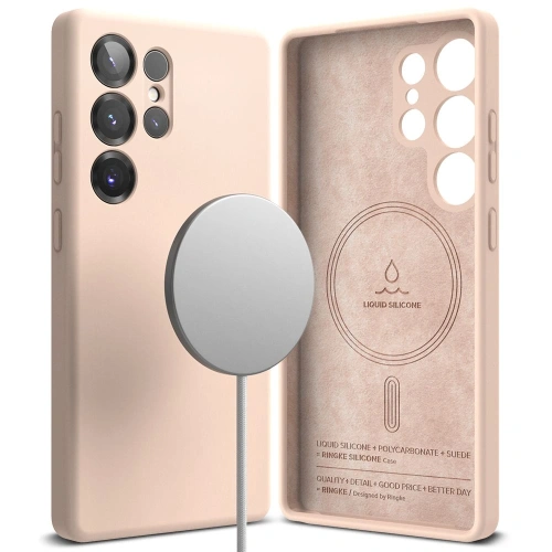 Etui Ringke Silicone Magnetic MagSafe Samsung Galaxy S25 Ultra Pink Sand