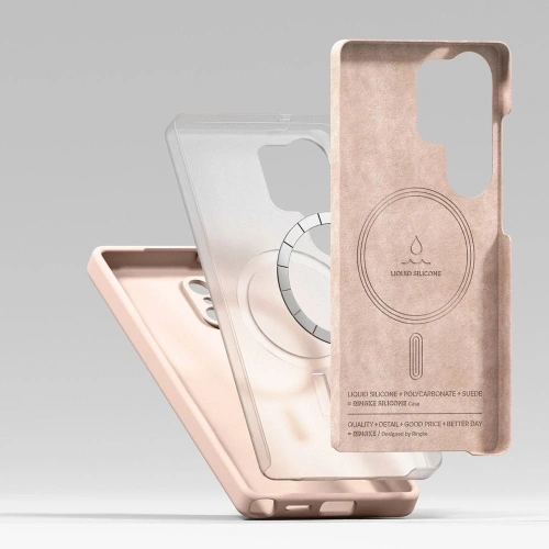 Etui Ringke Silicone Magnetic MagSafe Samsung Galaxy S25 Ultra Pink Sand