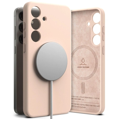 Etui Ringke Silicone Magnetic MagSafe Samsung Galaxy S25+ Plus Pink Sand