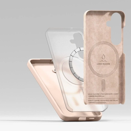 Etui Ringke Silicone Magnetic MagSafe Samsung Galaxy S25+ Plus Pink Sand