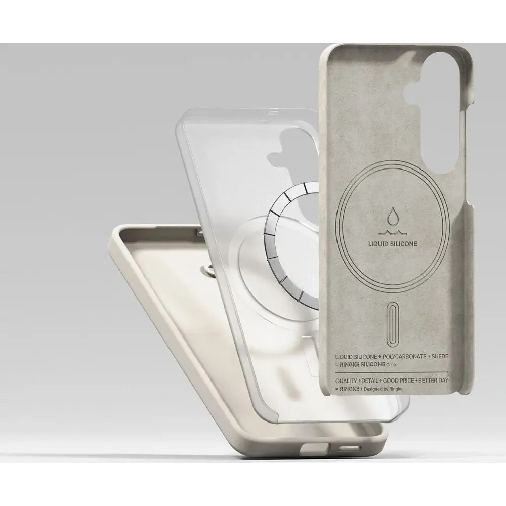 Wholesale Ringke Silicone Magnetic MagSafe Samsung Galaxy S25 Stone - RGK11749 - {ean13} - Hurt