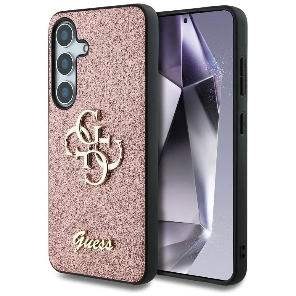 Hurtownia GSM - Guess Glitter Fixe Mare 4G Logo Metalic Samsung Galaxy S25+ Plus roz - GUE4259 - {ean13} - Hurt