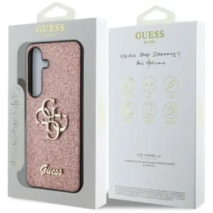 Etui Guess Fixed Glitter Big 4G Metal Logo do Samsung Galaxy S25+ Plus różowy