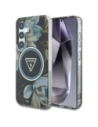 Guess Flori Strălucitoare Butoane Triunghiulare MagSafe Samsung Galaxy S25 negru